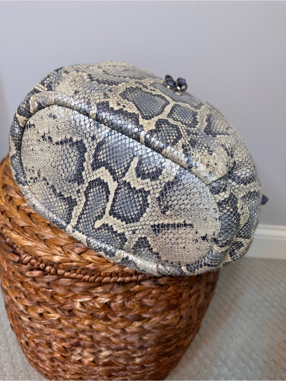 Coach Madison Marielle Python-Embossed Drawstring Shoulder Bucket Bag 17019 - Picture 7 of 14